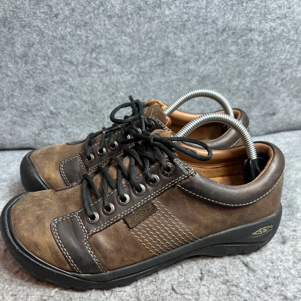 Keen Austin Mens Brown Leather Lace Up Oxford Shoes Hiking Gorpcore Size 8.5